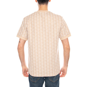 T-shirt Slim Fit Monogramma Jacquard - Polo Uomo Beige con Logo Lacoste TH1197 8GI LACOSTE 