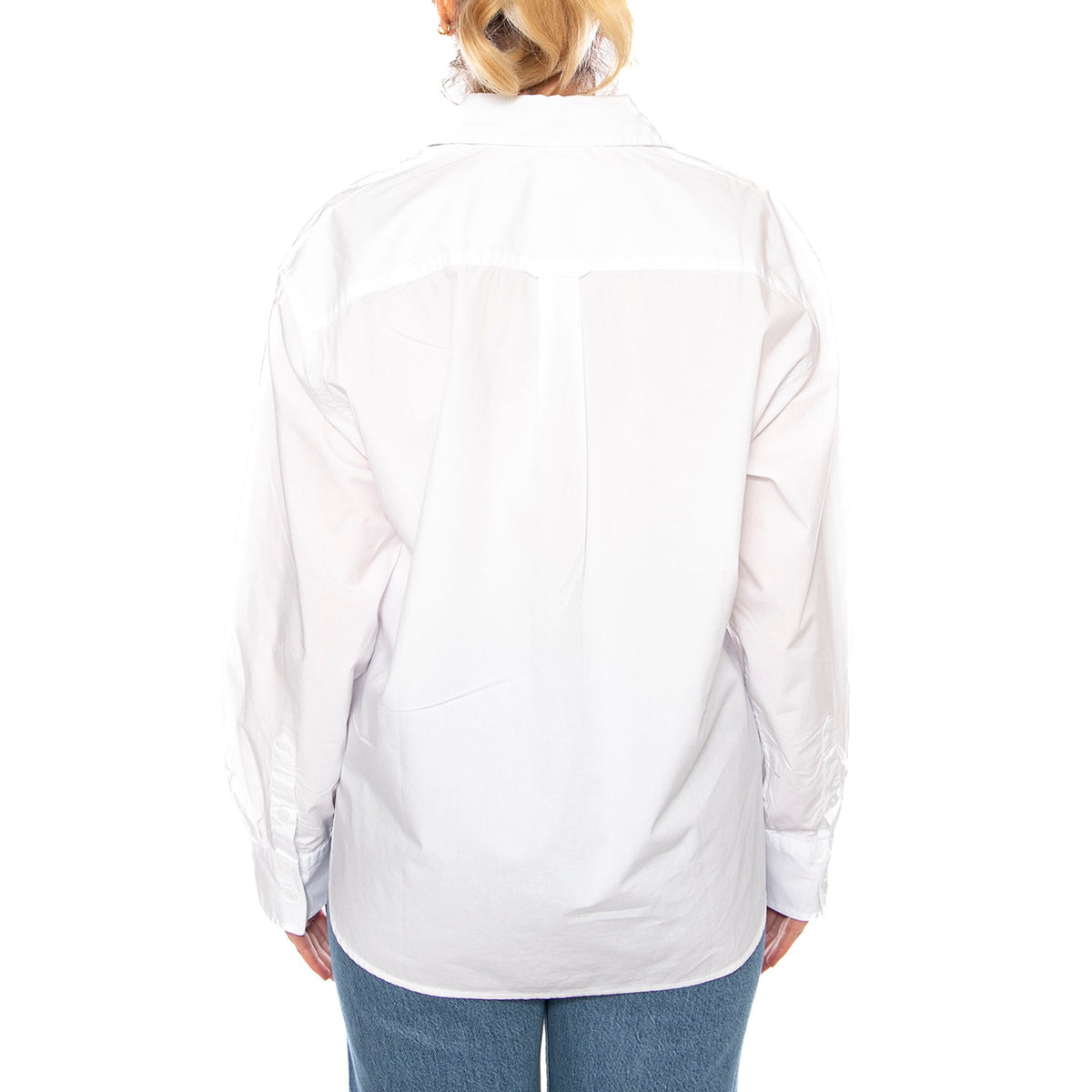 Harlie Boyfriend Shirt - Amari Stripe Chambray Blue 1 Poplin - Camicia Donna Bianca 001HM 0003 LEVIS 