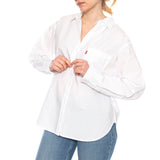 Harlie Boyfriend-Hemd – Amari-Streifen, Chambray, Blau, Popeline – Weißes Damenhemd von Levi's