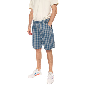PULL-ON WORK SHORT SUMMER CHECK MED INDIGO - Bermuda Uomo Blu a Scacchi 005A0-0000 MIG LEVIS 