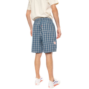 PULL-ON WORK SHORT SUMMER CHECK MED INDIGO - Bermuda Uomo Blu a Scacchi 005A0-0000 MIG LEVIS 