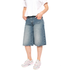SUPER BAGGY JORTS DENIM JEANS - Bermuda Denim Jeans Donna Blu 005DT 0002 LEVIS 