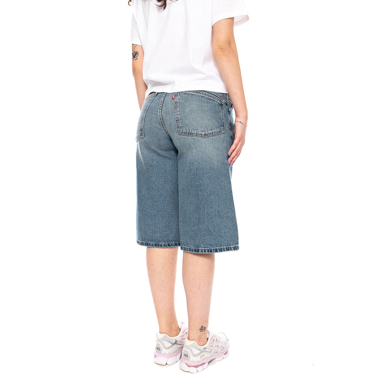 SUPER BAGGY JORTS DENIM JEANS - Bermuda Denim Jeans Donna Blu 005DT 0002 LEVIS 