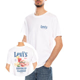 SS Relaxed Fit Tee – Coastal Creative Fresh And Smooth Pumice Stone – Weißes Herren-T-Shirt mit Rundhalsausschnitt und Aufdruck von Levi's