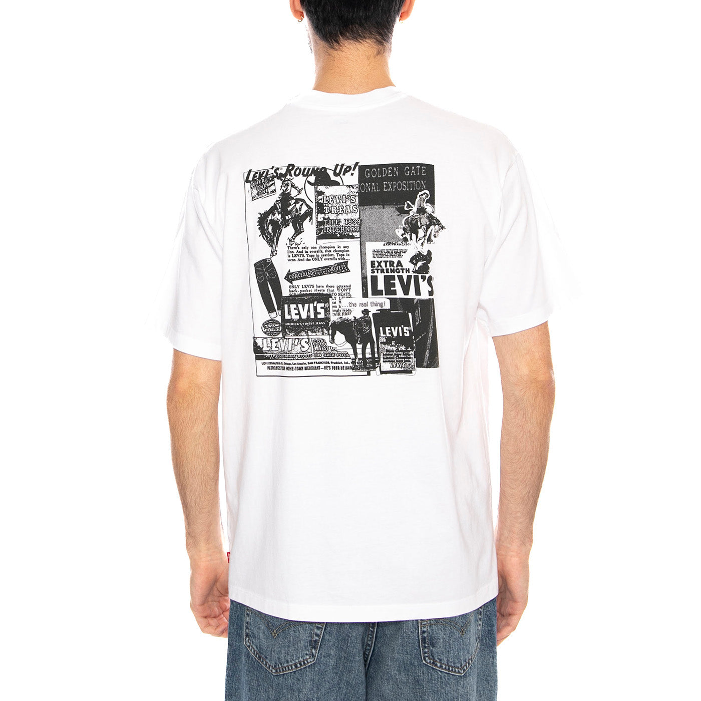 Vintage Fit Graphic Tee - Americas Finest Overalls - Jet Black - Maglietta Girocollo Uomo Bianca 87373 0394 LEVIS 