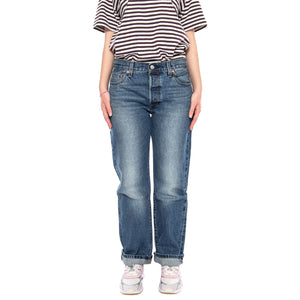 501® '90S - Work Yourself Selvedge Blue - Pantaloni Denim Jeans Donna Blu A1959 0116 LEVIS 