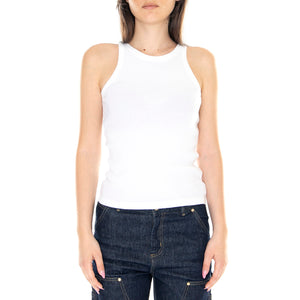 ESSENTIAL RACER TANK CAVIAR RIB NEUTRAL - Canotta Donna Bianca A3381 0000 LEVIS 