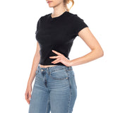 LEVIS Essential Sporty Tee - Weiß + Baumwolle - Damen-T-Shirt mit Rundhalsausschnitt, Schwarz