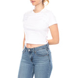 LEVIS Essential Sporty Tee - Weiß + Baumwolle - Damen-T-Shirt mit Rundhalsausschnitt, Schwarz