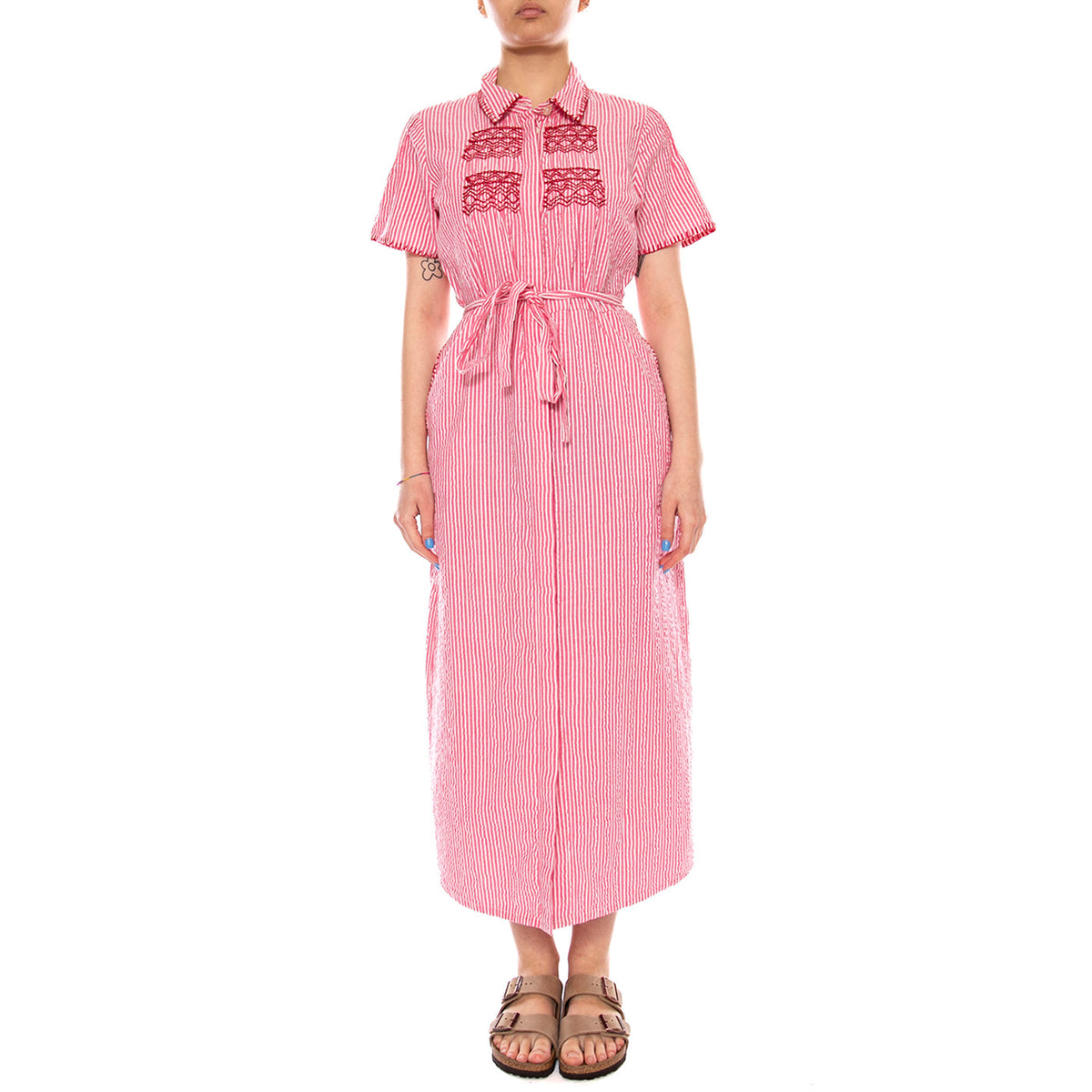 DRESSES PINK WHITE - Abito Donna Lungo Rosa 4.75.125.25 306 MD'M 