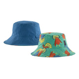 BABY SUN BUCKET HAT AQUA STONE - Fischerut Double Face Blau / Grau  ZUBEHÖR PATAGONIA