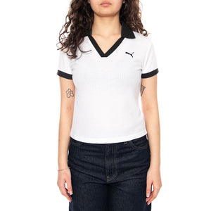 WARDROBE ESS Polo - Polo Donna Bianca con Logo Puma 635395 02 PUMA 