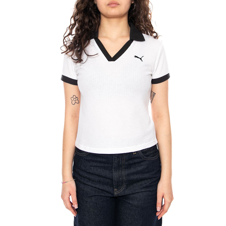 WARDROBE ESS Polo - Polo Donna Bianca con Logo Puma 635395 02 PUMA 