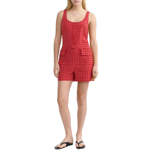 MAUD JUMPSUIT RED SEERSUCKER - Tuta Donna Rossa WJS00123 RSK THINKING MU 