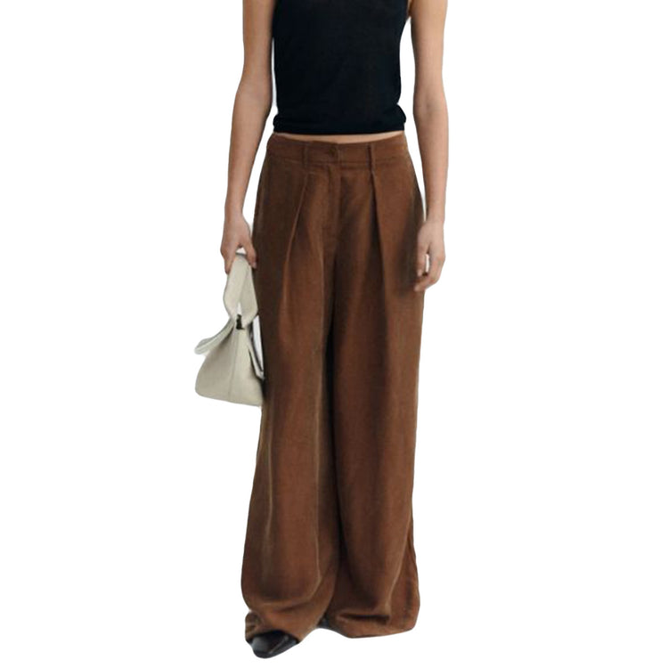 BROWN CIRILA PANTS BROWN - Pantaloni Larghi Donna Marroni WPT00262 BRN THINKING MU 