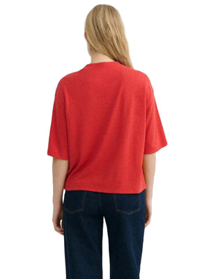 LENA TEE RED - Maglietta Girocollo Donna Rossa WTS00500 RED THINKING MU 