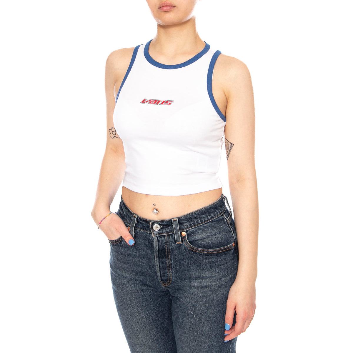 RETRO SPEED TANK WHITE - Canotta Donna Bianca VN000XDQ WHT1 VANS 