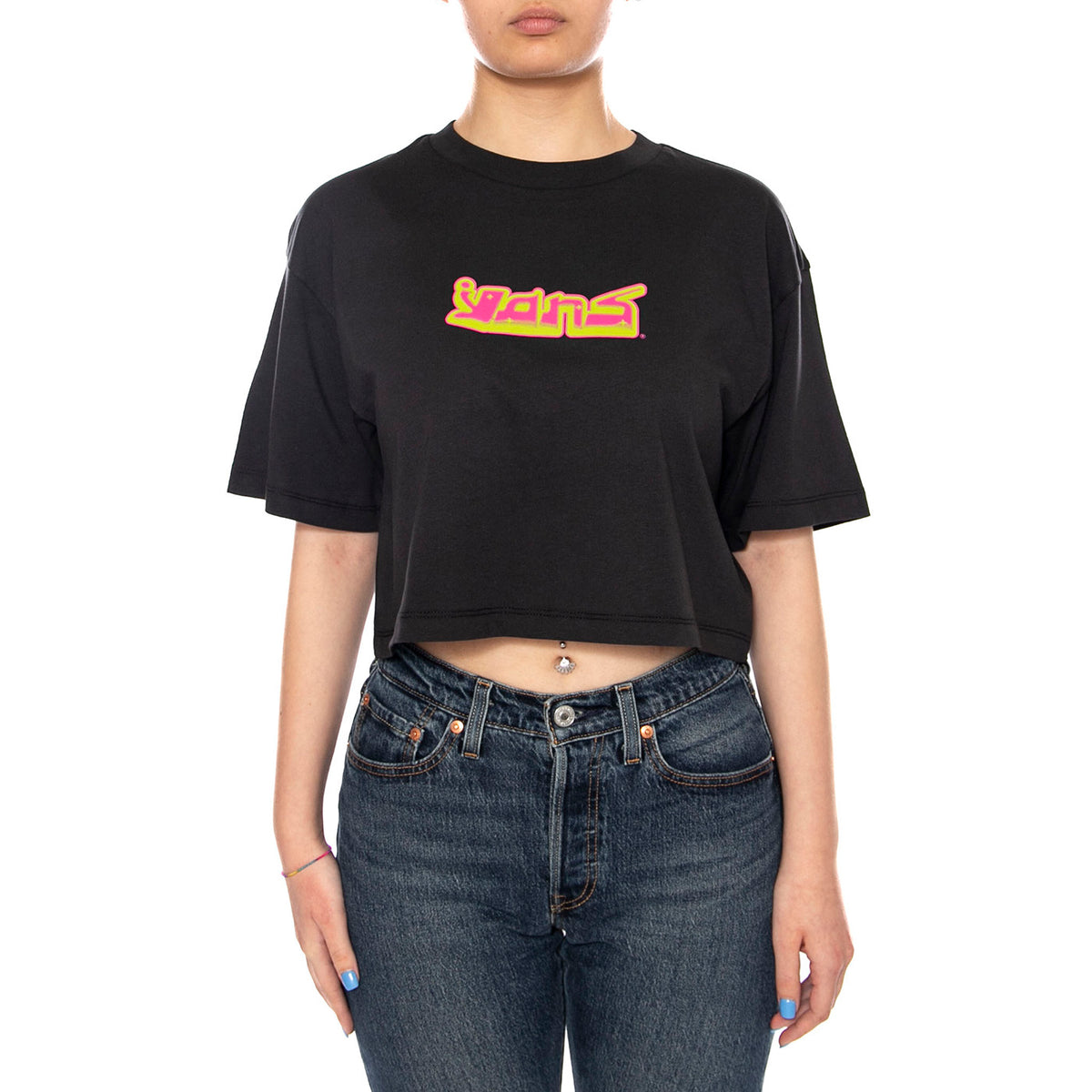 Y2K BOHO RELAX CROP SS - Maglietta Girocollo Donna Nera VN000XDY BLK1 VANS 
