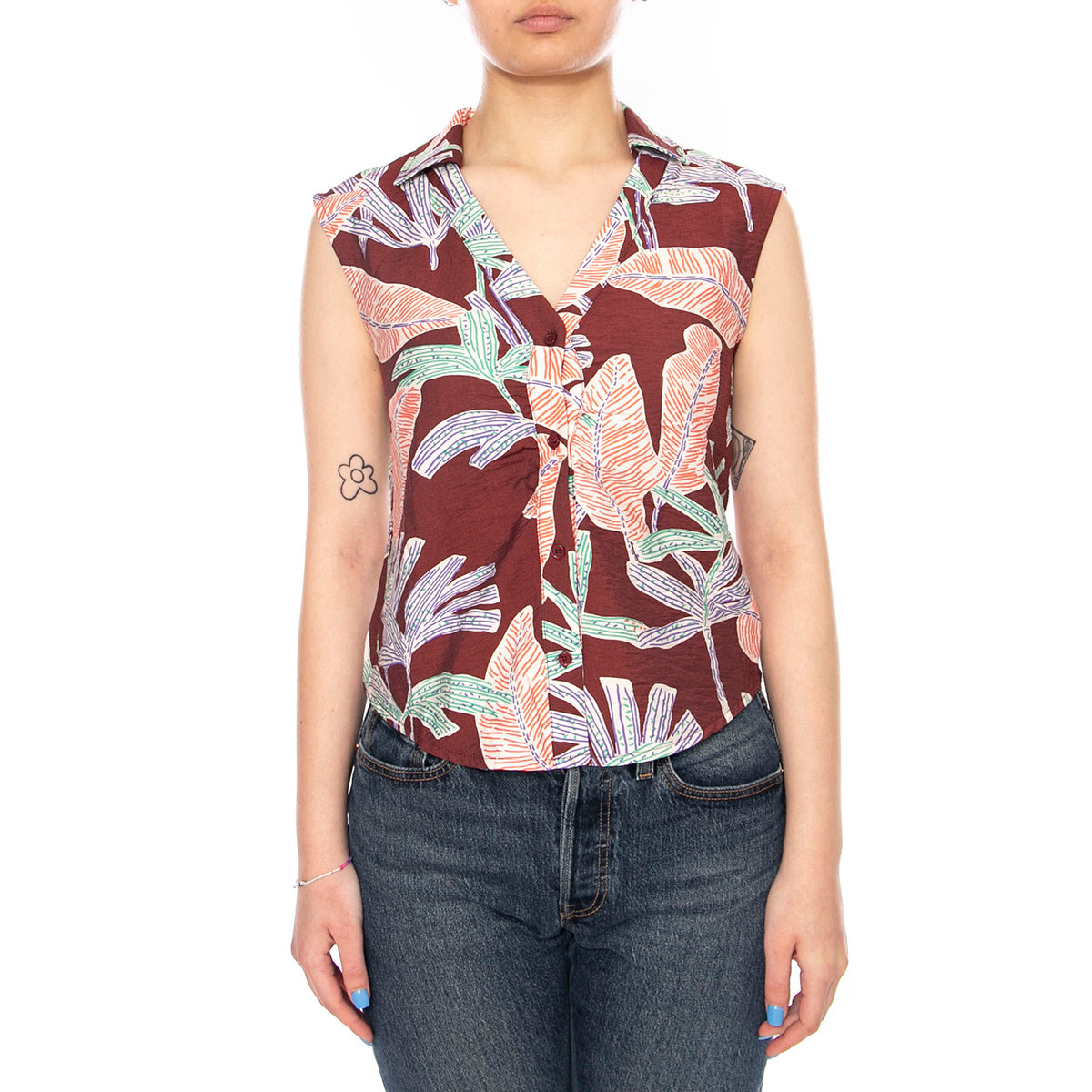 CAMISA CON ESTAMPADO MANGLAR FLOWERS - Top Donna Floreale Multicolore 61W/11246 FLW WILD PONY 