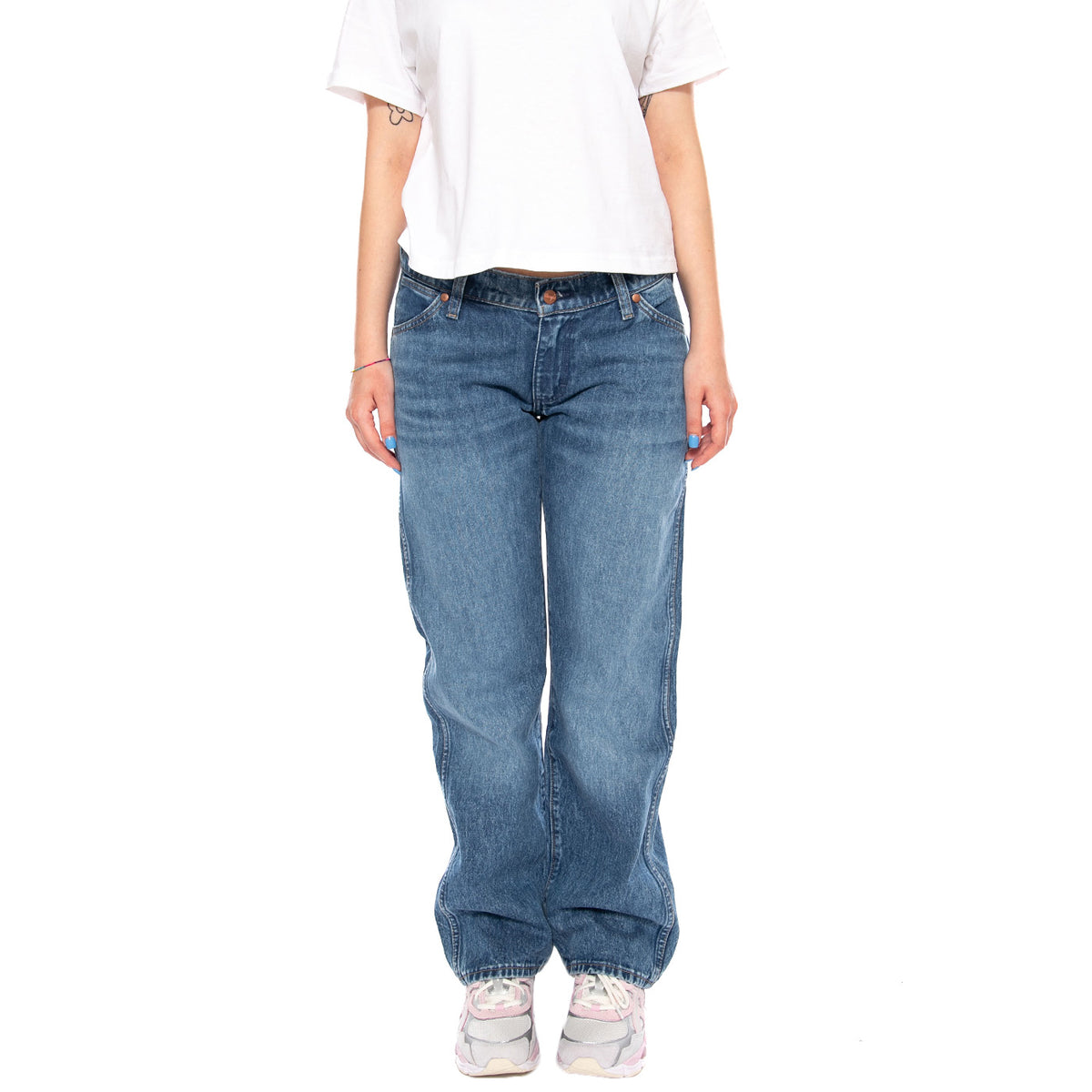 LOW RISE COWBOY JEAN LASSO LAGOON BLUE - Pantaloni Denim Jeans Donna Blu 112371112 BL WRANGLER 