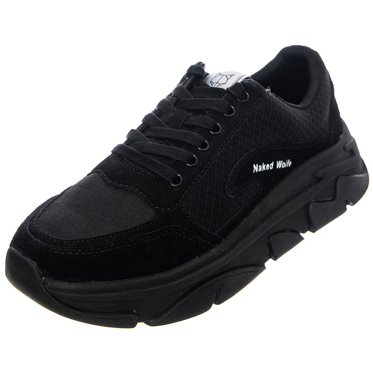 Space Shoes - Black - Scarpe Stringate Profilo Basso Uomo Nere NWMSPACE-BLACK . NAKED WOLFE 