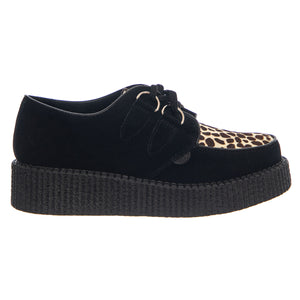 Wulfrun Shoes - Black / Leopard - Scarpe Stringate Profilo Basso Donna Multicolore UDSUM-C010-BKS-LEO . UNDERGROUND 