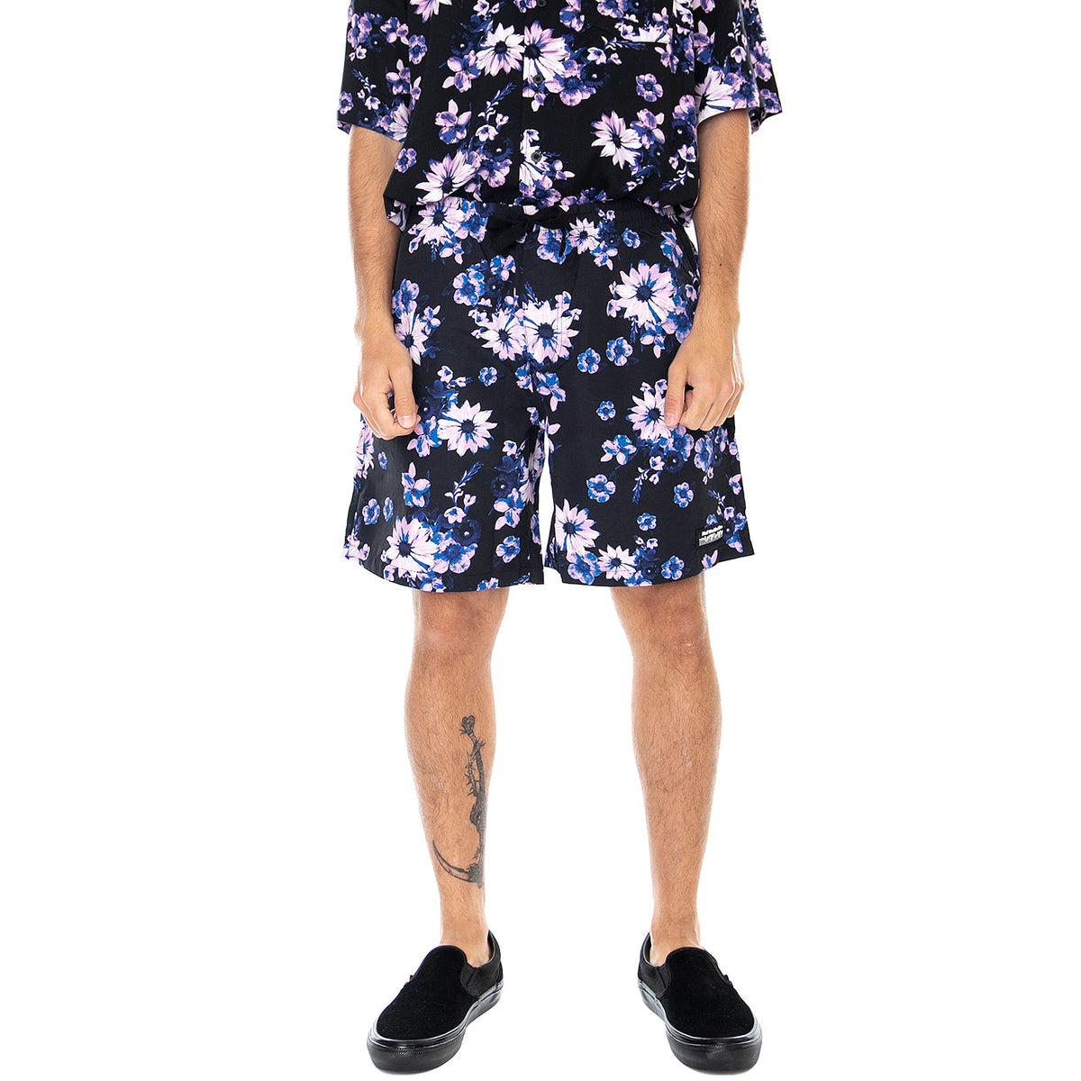 Mens Dazy Shorts - Black / Multi - Bermuda Uomo Neri / Multicolore PT00163-BLACK . HUF 