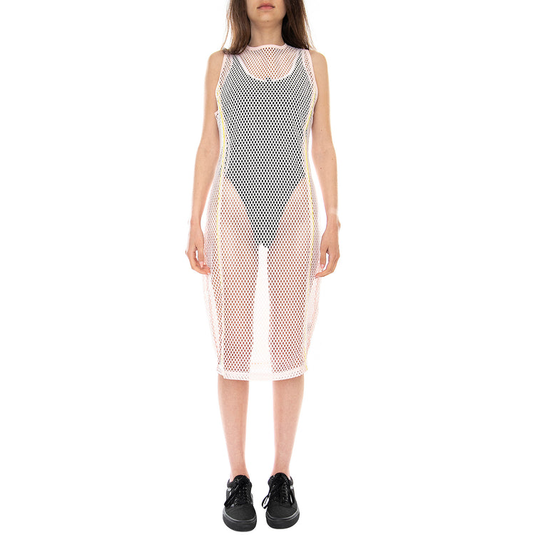 Womens Mirage Mox EB Dress - Puma White / Desert Sage - Abito Smanicato in Rete Donna Bianco 59972627 . PUMA 