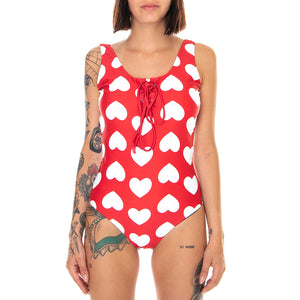 Love Lace Up - Costume da Bagno Intero Donna Multicolore LOW60099SWM-RED . LAZY OAF 