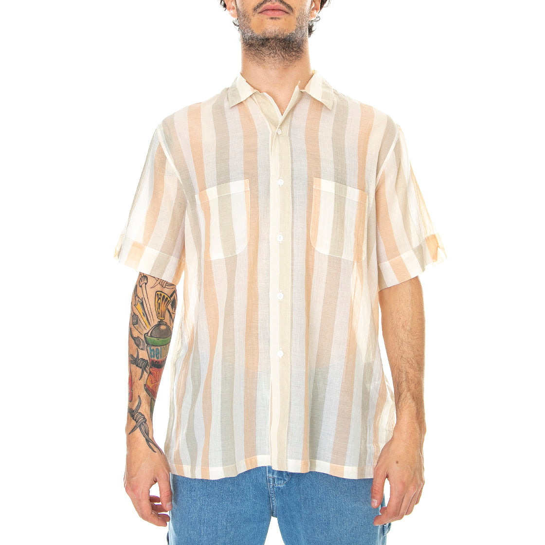 LMC Camp - Camicia Maniche Corte Uomo Multicolore / Cedar Stripe A2174-0001 . LEVIS 