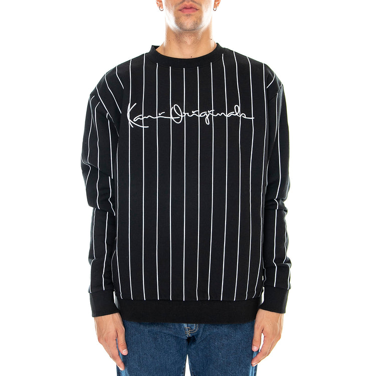 Originals Pinstripe - Felpa Girocollo Uomo Nera KRCKM213-081-1 . KARL KANI 