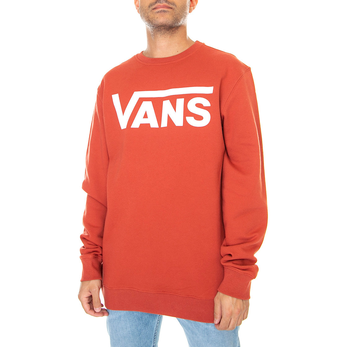 Vans Classic - Felpa Girocollo Uomo Rossa / Chili Oil VN0A456ASQ61 . VANS 
