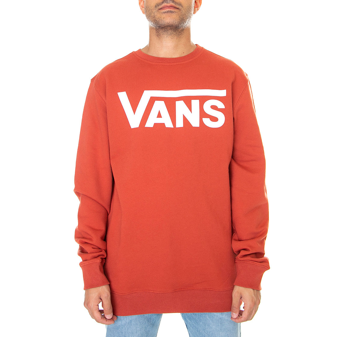 Vans Classic - Felpa Girocollo Uomo Rossa / Chili Oil VN0A456ASQ61 . VANS 