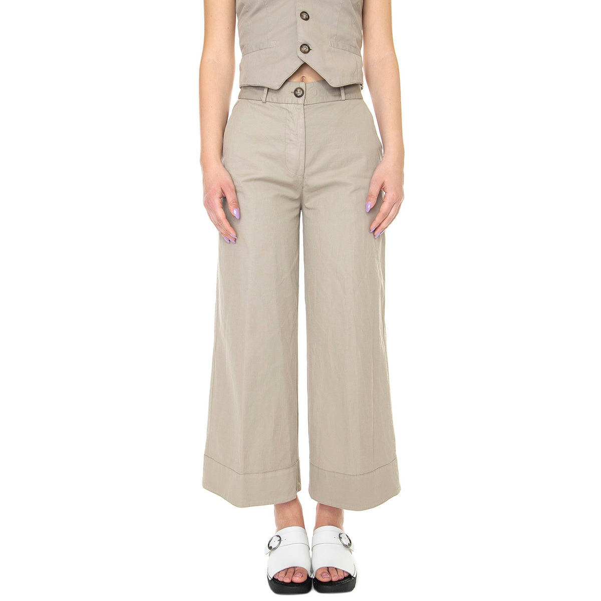 W' Pantalone Gres 311SD25012 - Pantaloni Donna Begie 311SD25012-S2247 . ALESSIA SANTI 