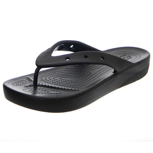 W' Classic Platform Flip Black - Sandali Donna Neri CR.207714-BLK . CROCS 