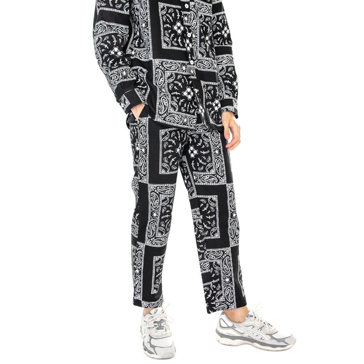 M' Bandana Chino Pant Black - Pantaloni Uomo Neri / Multicolore PNT0020BLK . DOOMSDAY 