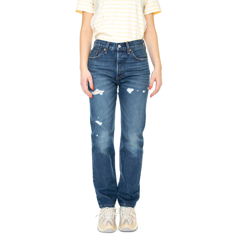 501 Jeans For Women New Life Dark Indigo Worn In - Pantaloni Denim Jeans Donna Blu 12501-0423 . LEVIS 