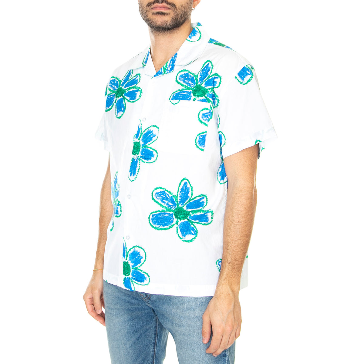 Wyatt Woven SS White Multi - Camicia Maniche Corte Uomo Bianca 181210371-WTM . OBEY 