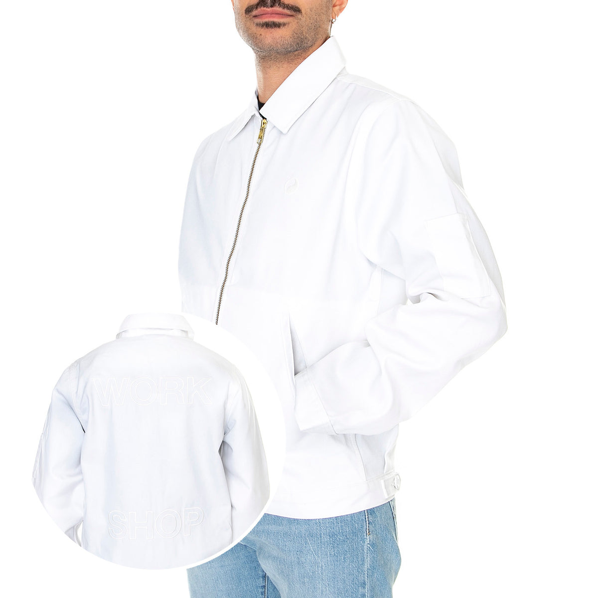 Ol x Dickies Workshop Jacket White - Giacca Estiva Uomo Bianca DK0A4Y2EWHX1 . DICKIES 