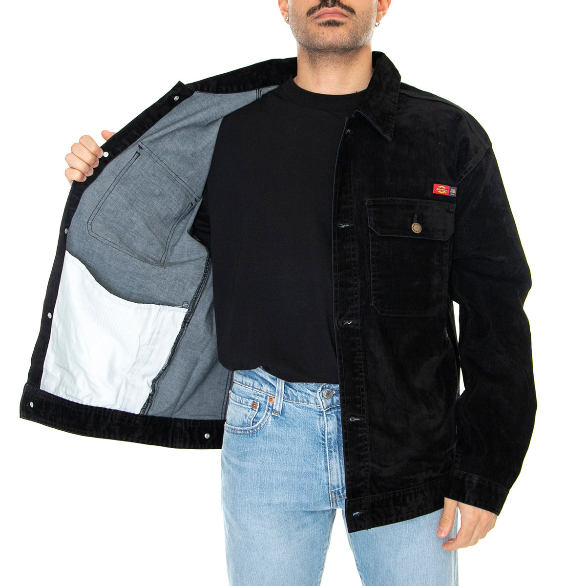 Oc x Dickies Flock Jacket Black - Giacca Estiva Uomo Nera DK0A4Y4YBLK1 . DICKIES 