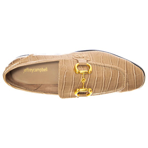W' Velviteen Dark Sand Croco - Mocassini Donna Marroni JCSJCD-131-1-23-DAR . JEFFREY CAMPBELL 