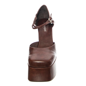LEILA BROWN PATENT - Sandali Donna Marroni JCSR726PG-19-006-BRO . JEFFREY CAMPBELL 