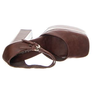 LEILA BROWN PATENT - Sandali Donna Marroni JCSR726PG-19-006-BRO . JEFFREY CAMPBELL 