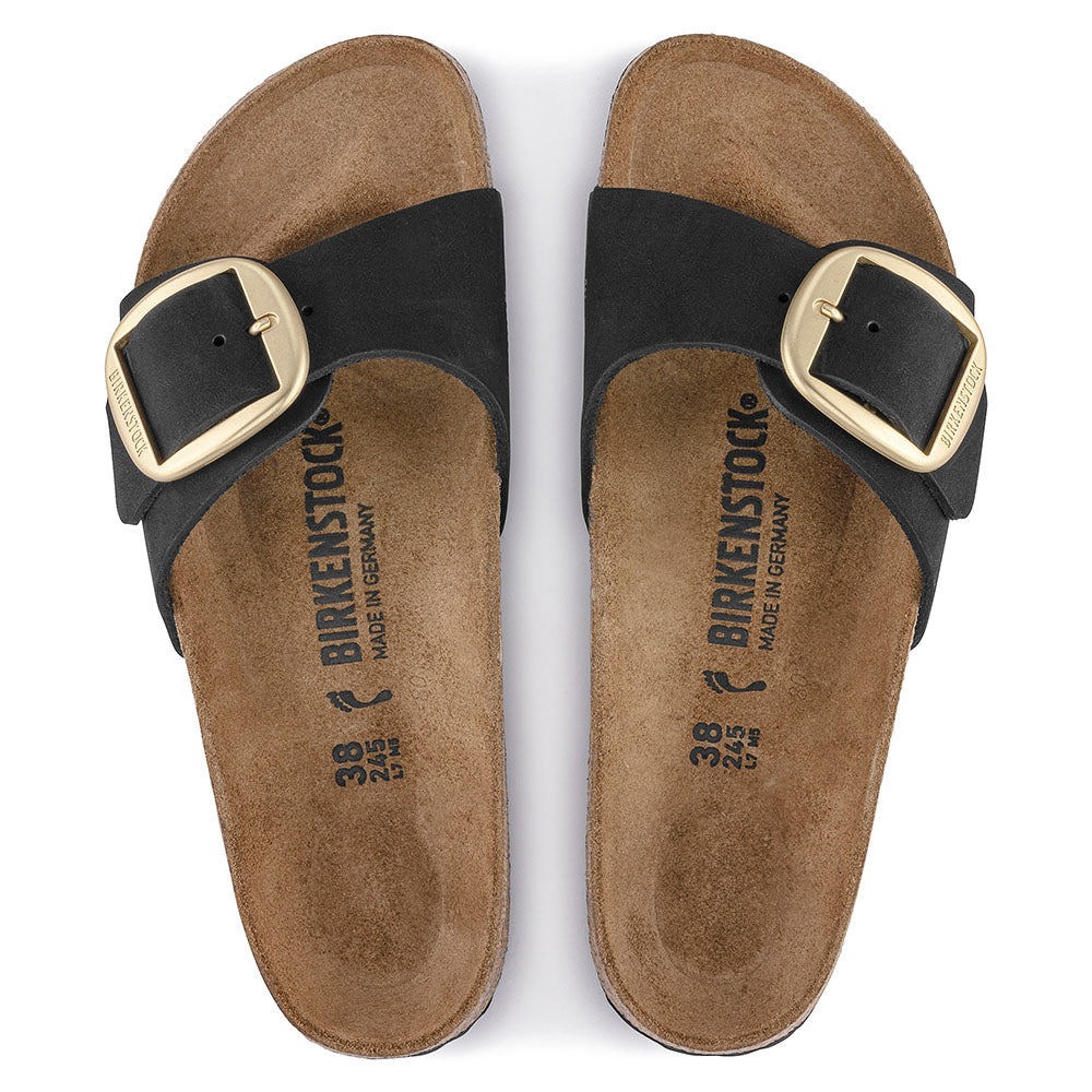 MADRID BIG BUCKLE BLACK NUBUCK LEATHER - Sandali Donna Neri 1023373 . BIRKENSTOCK 
