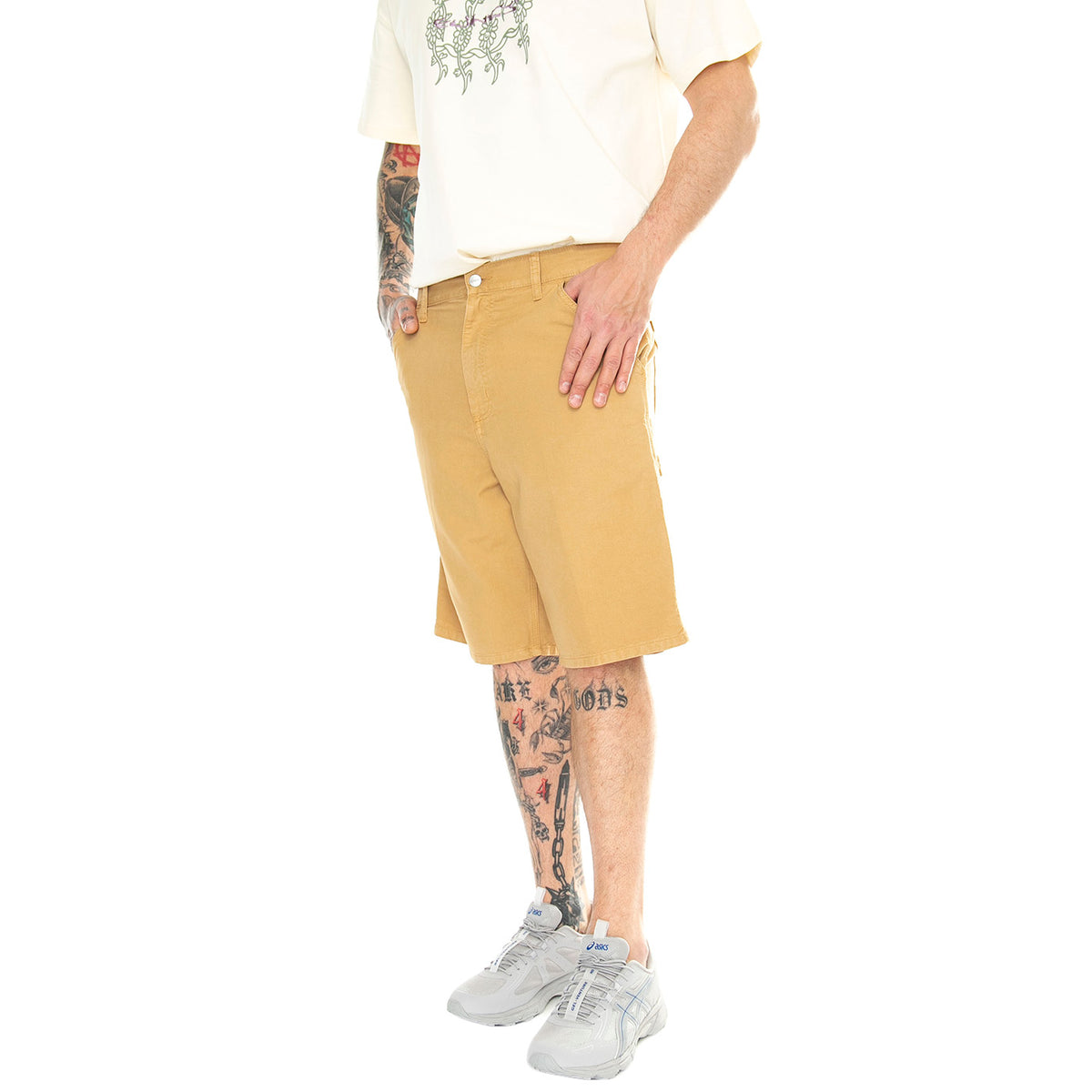 Single Knee Short Bourbon /garment dyed - Bermuda Uomo Marroni I031504.1YHGD . CARHARTT WIP 