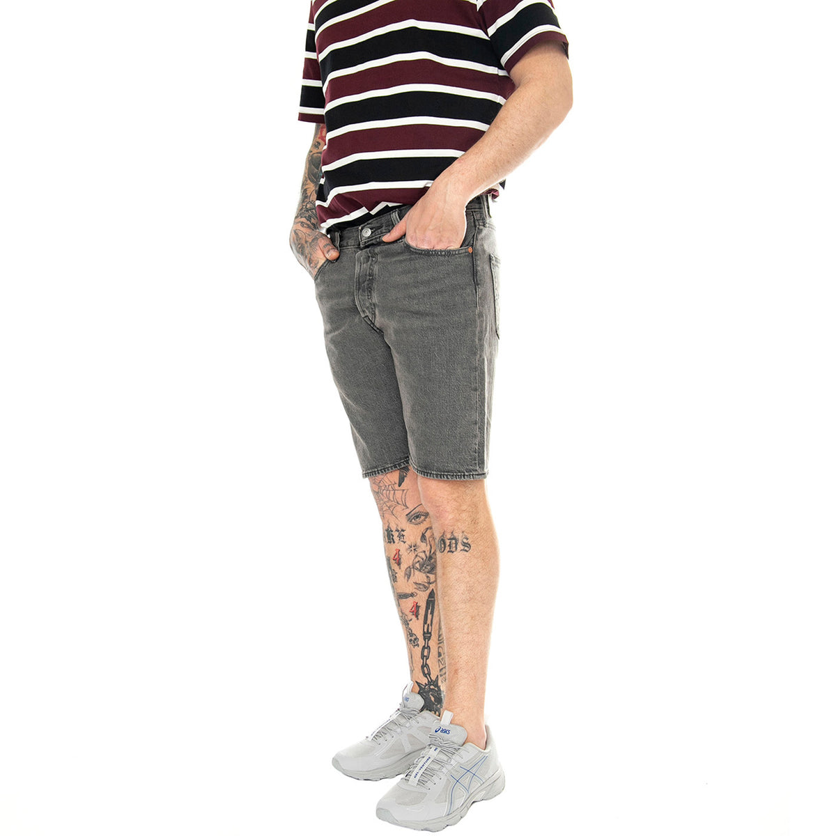 501 Original Shorts Lets Go To The Moon Black - Bermuda Denim Jeans Uomo Grigi 36512-0225 . LEVIS 