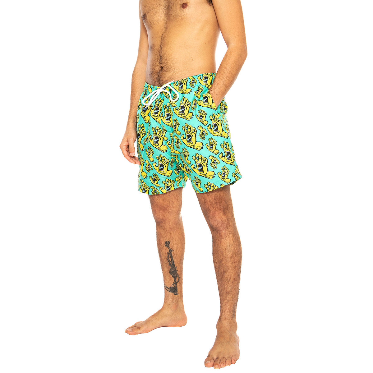Hands All Over Turquoise - Costume da Bagno Uomo Multicolore SCA-SHR-5047 . SANTA CRUZ 