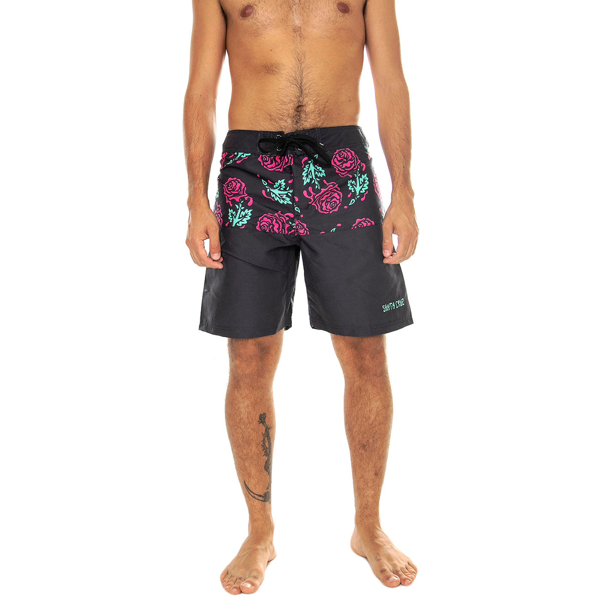 Dressen Rose Crew Two Black - Costume da Bagno Uomo Nero / Multi SCA-SHR-5082 . SANTA CRUZ 