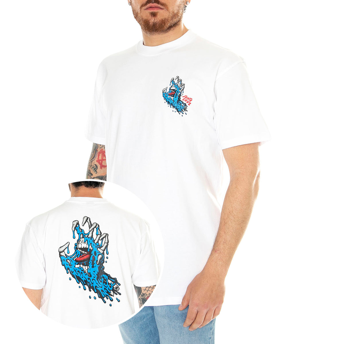 Melting Hand White - Maglietta Girocollo Uomo Bianca SCA-TEE-10803 . SANTA CRUZ 