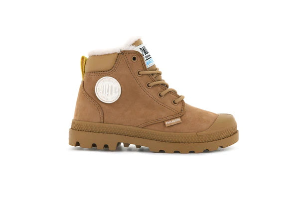 Pampa Hi Cuff Wps Oz Dear Brown - Scarpe Stringate Profilo Alto Bambini Marroni PAK57217-252-M . PALLADIUM 